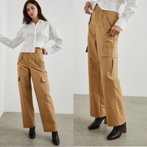 NEW $258 Rails Daley Cotton & Linen Cargo Pants In‎ Camel